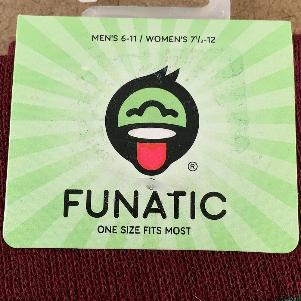 Funatic Adult One Size Green Striped I Don't Work Here Funny Crew Socks NWT